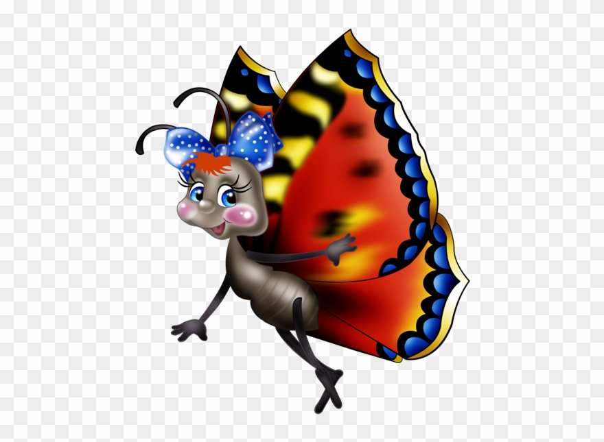 Tube Alphabet, Cartoon Butterfly, Butterfly Clip Art, - Funny Butterflies - Png Download