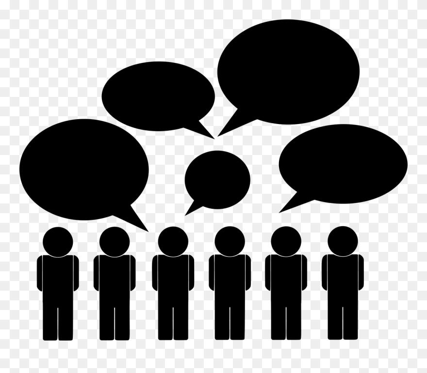 Body People Speech Bubbles - Black And White Communication Clipart - Png Download