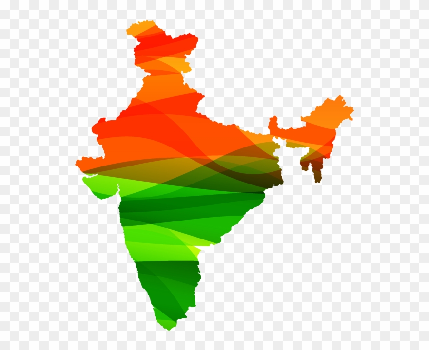 India Colour Map - India Map Vector Png Clipart