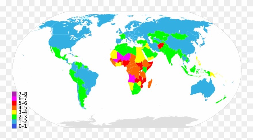 Jpg Royalty Free Library Countriesbyfertilityrate List - Taxa De Fecundidade No Mundo Clipart