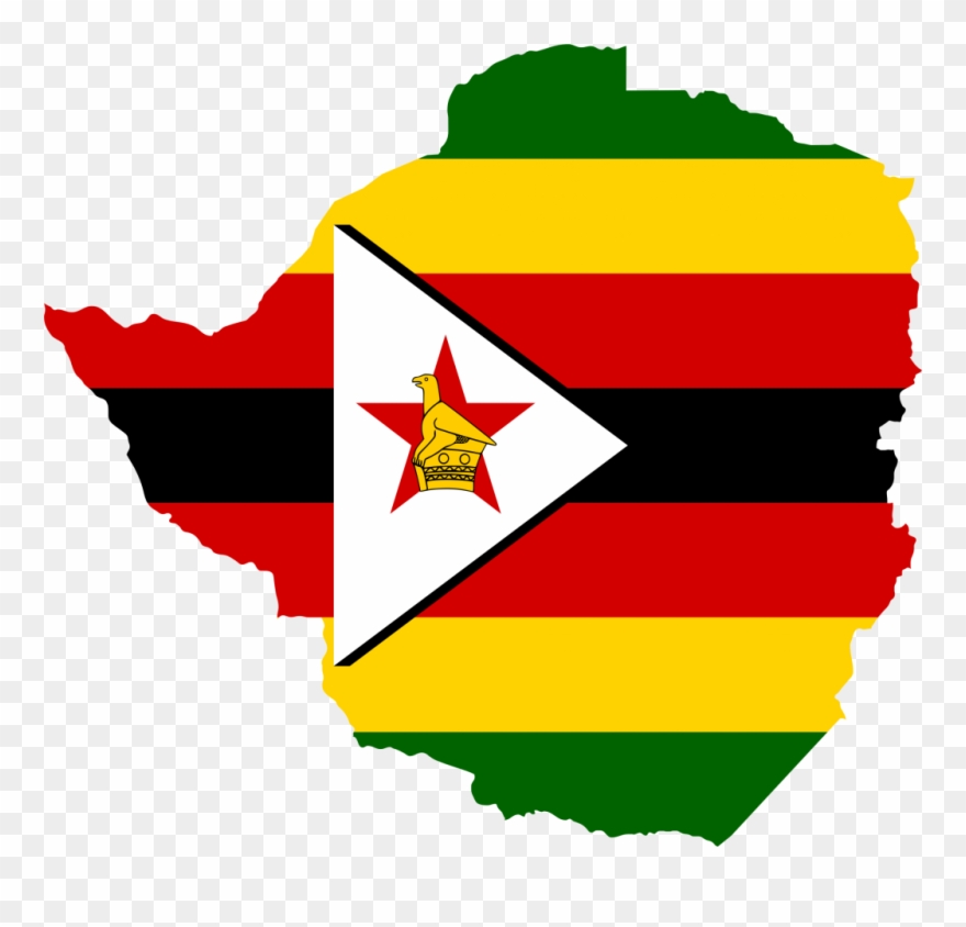 Map Flag Clipart School - Zimbabwe Flag Map - Png Download