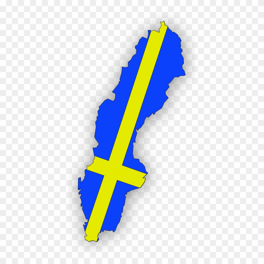 Sweden Flag In Sweden Map - Small Map Of Sweden Clipart