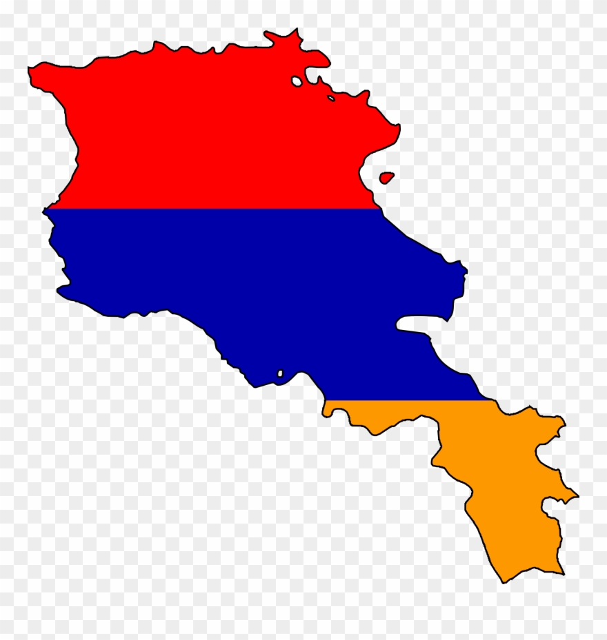 Armenia Flag Map Image - Armenia Flag Map Png Clipart