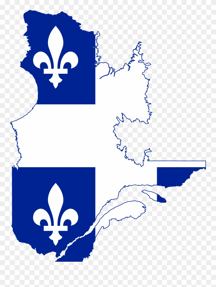 Open - Quebec Flag Map Clipart