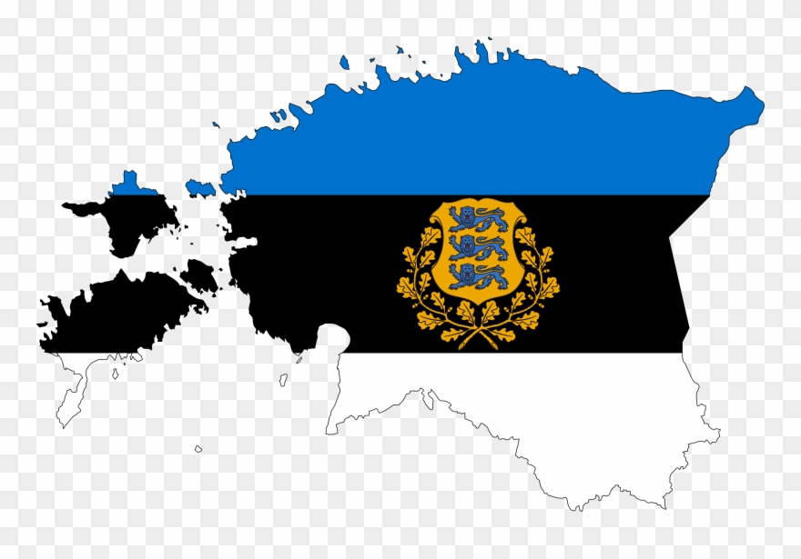 Estonia Flag Clipart Bat - Estonia Map Vector - Png Download
