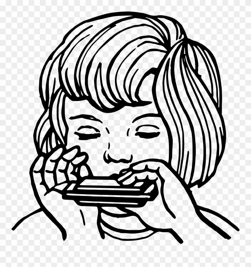 Harmonica Computer Icons Drawing Music Black And White - Harmonica Clipart Black And White - Png Download