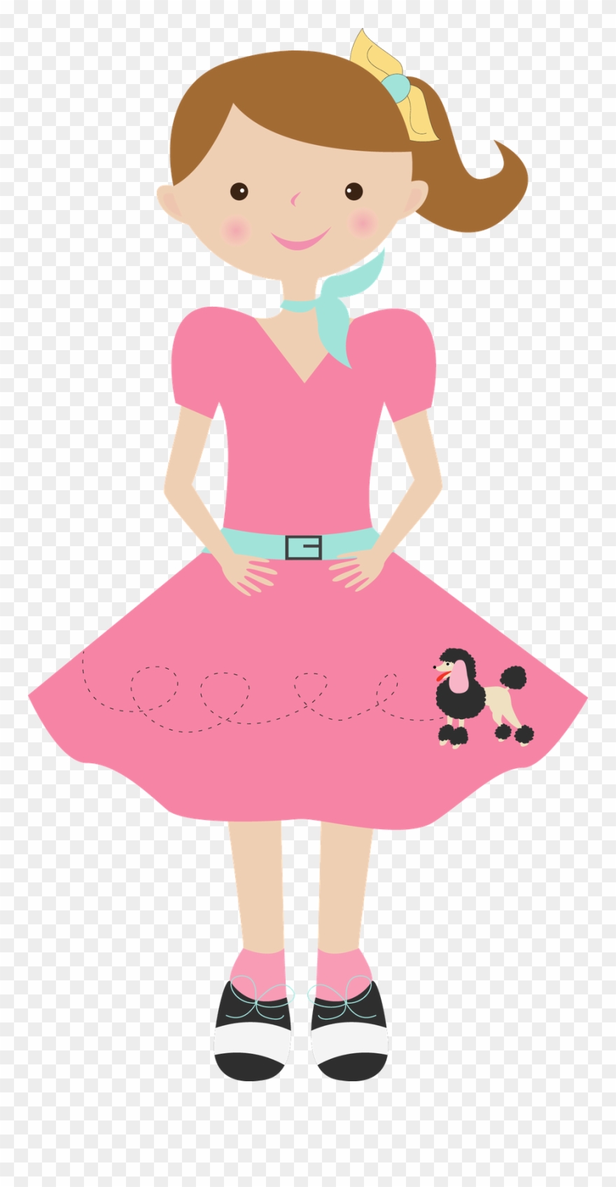 Music ‿✿⁀•○ Music Clipart, Cute Clipart - Clip Art 50s Girl - Png Download