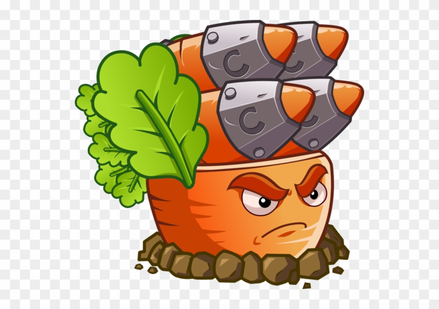 Banner Royalty Free Library Carrot Clipart Character - Plantas Versus Zombies 2 - Png Download