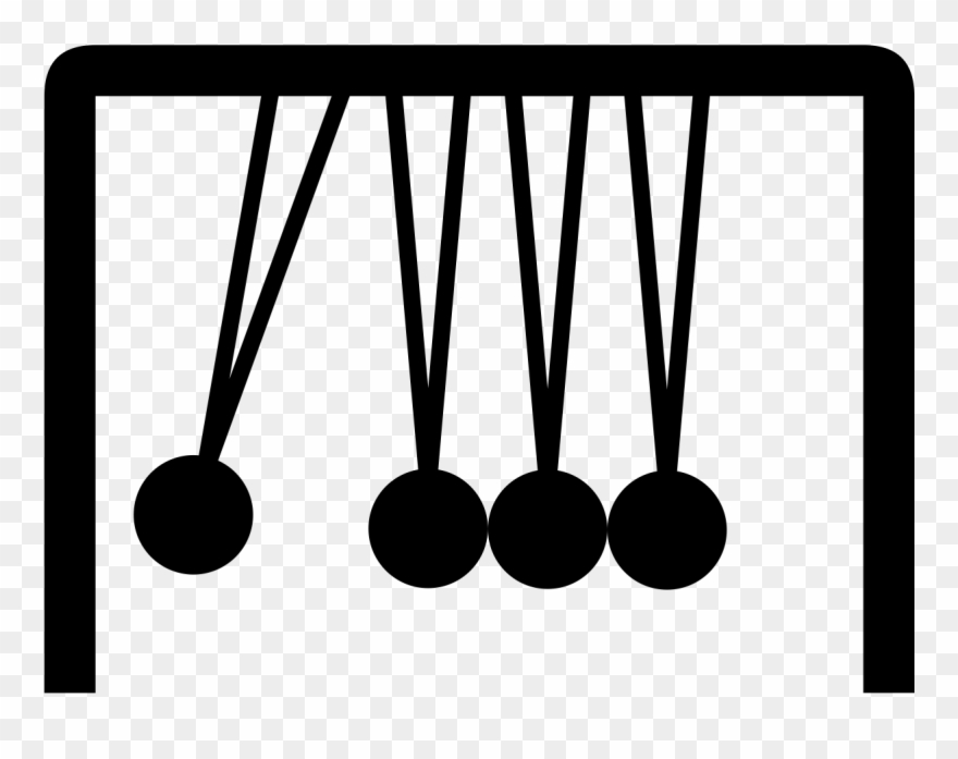 There Is A Significant Amount Of Momentum When It Comes - Black And White Newton's Cradle Clip Art - Png Download