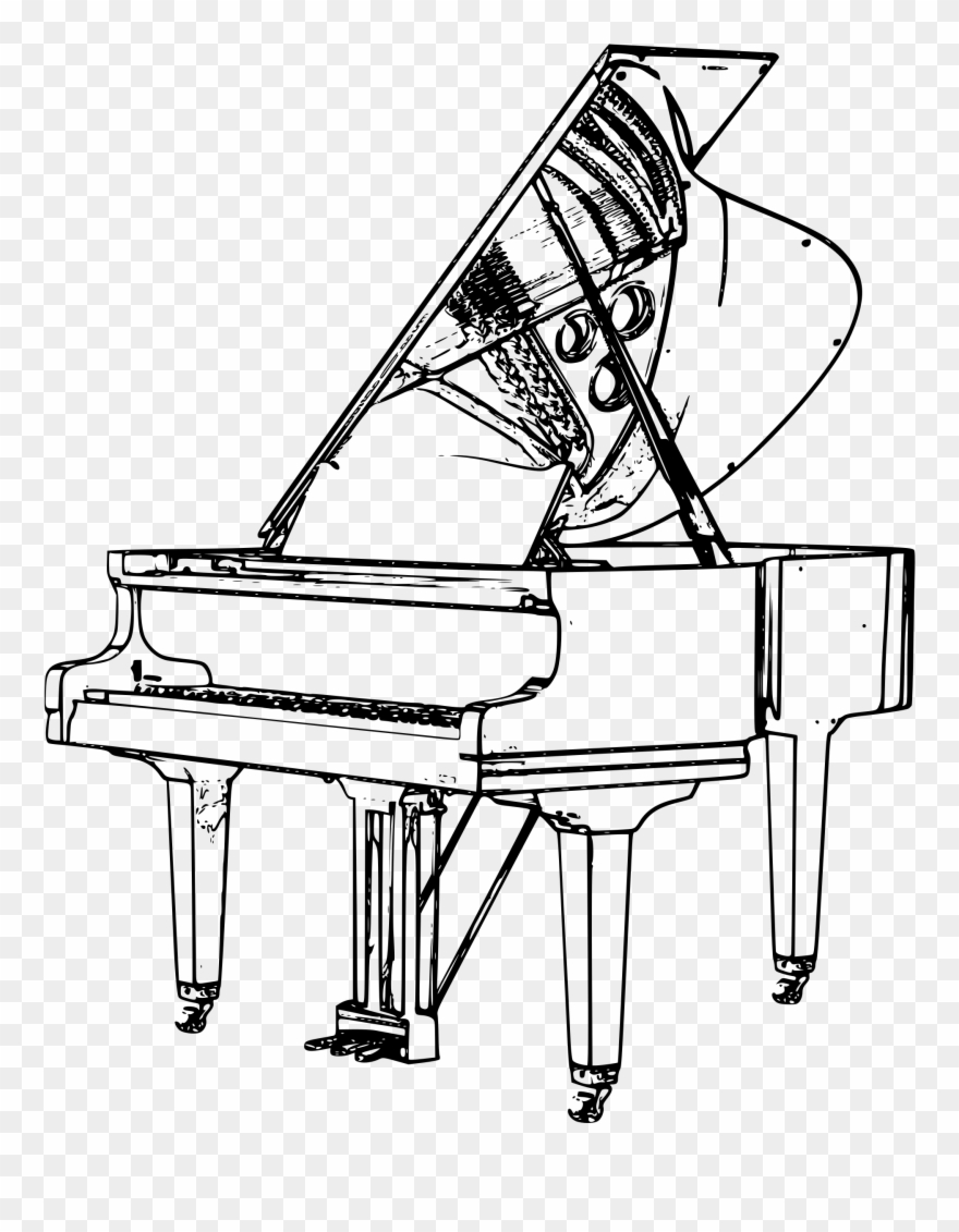 Keyboard Drawing At Getdrawings Com Free For - Grand Piano Black And White Clipart