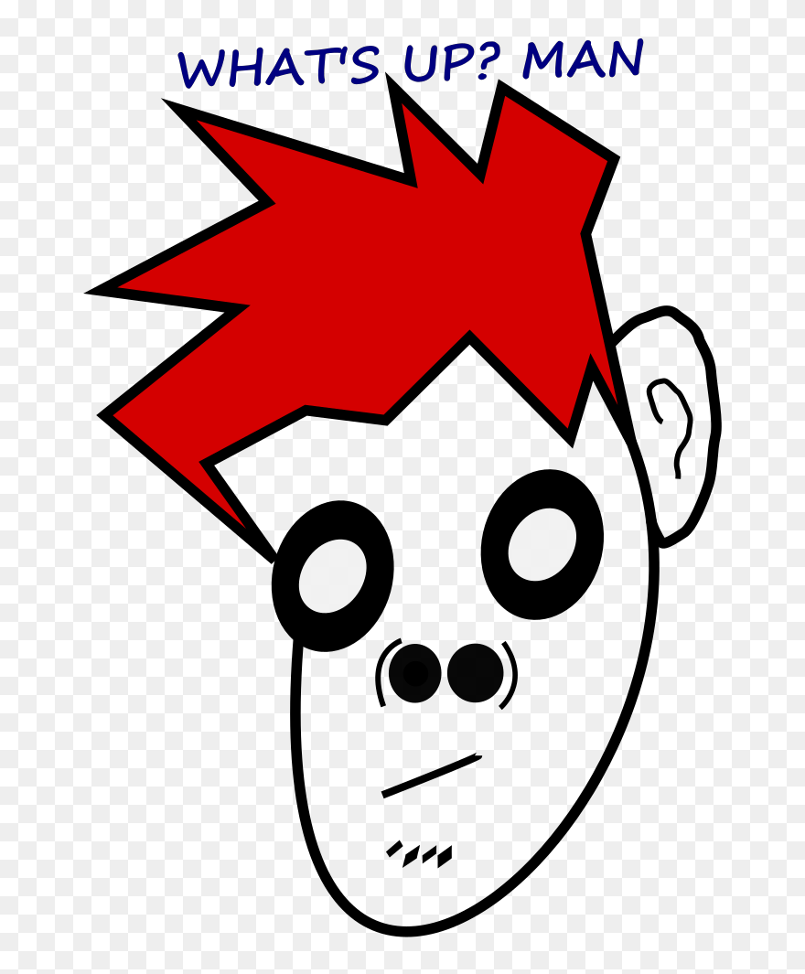 Man,what's Up Man - Redhead Punk Rocker Illustration Clipart