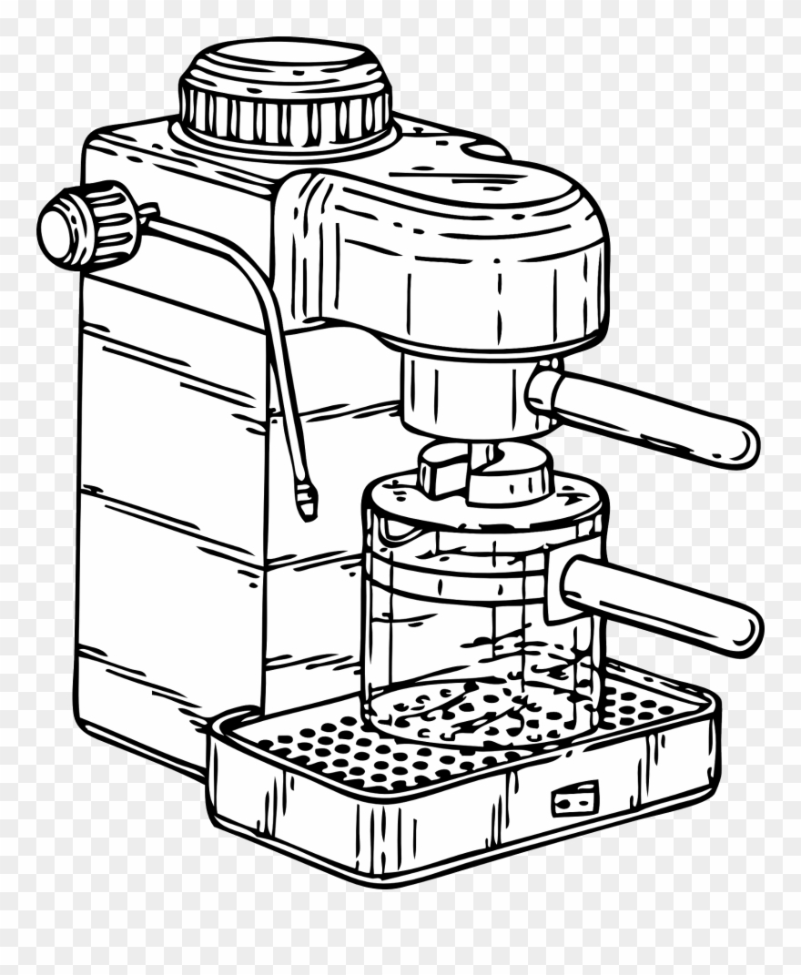 Clipart Kitchen Black And White - Espresso Machine Clip Art - Png Download