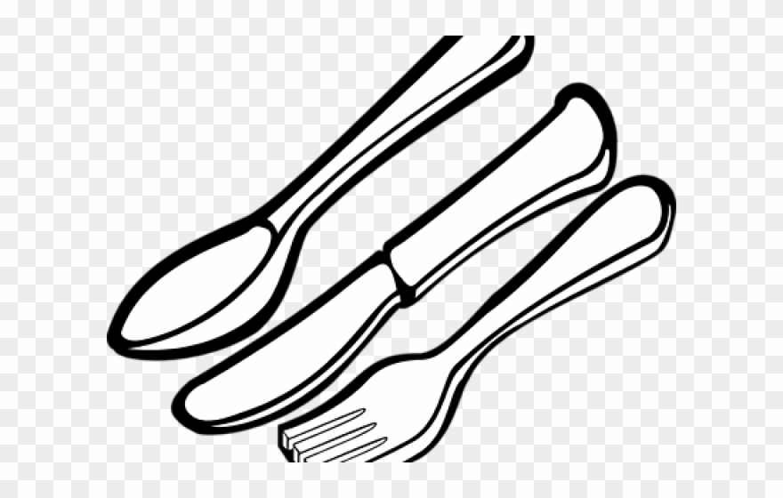 Clip Art Freeuse Cutlery Free On Dumielauxepices Net - Silverware Black And White - Png Download