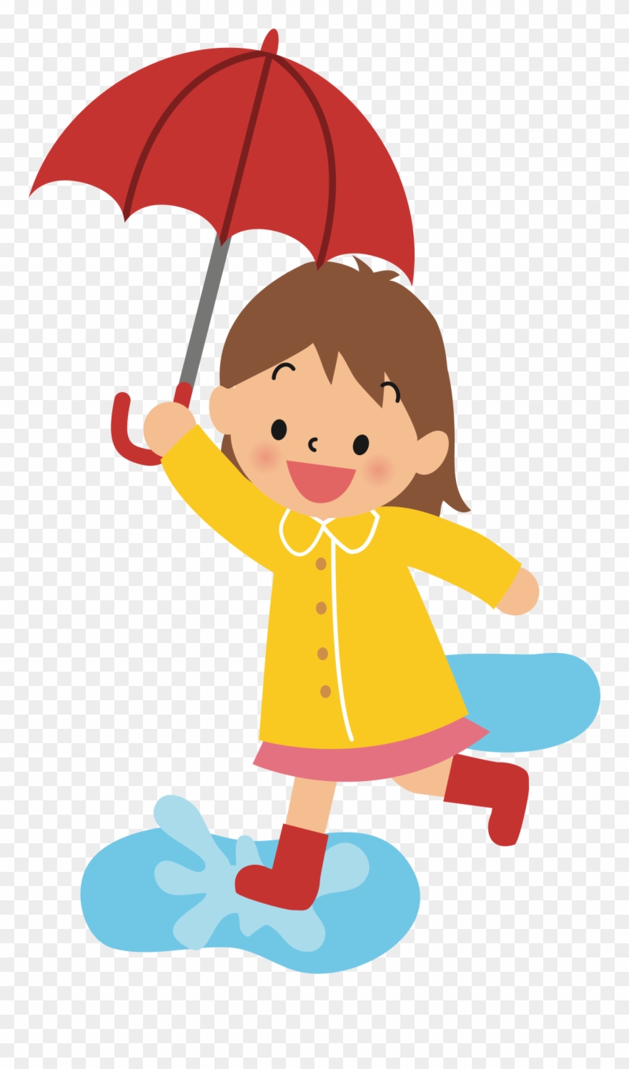 With Umbrella Silhouette At Getdrawings Com Free - Girl With Umbrella Cartoon Clipart