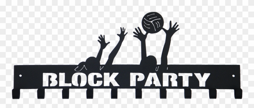 Block Party Volleyball Medal Display - Blocking Volleyball Clip Art - Png Download
