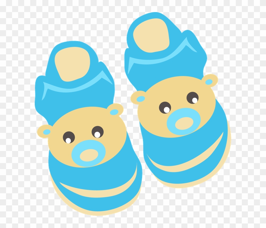 Grávida E Bebê - Baby Things Cartoon Blue Clipart