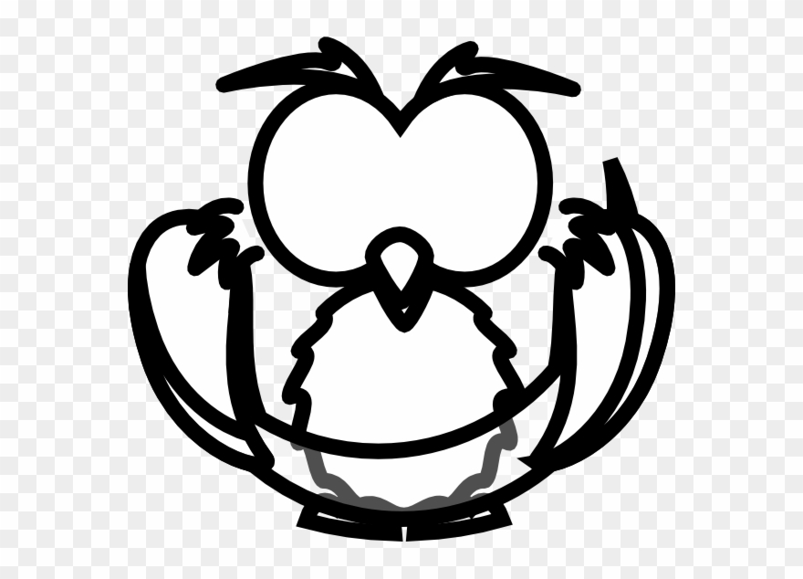 Cartoon Owl Outline Clip Art - Clip Art - Png Download