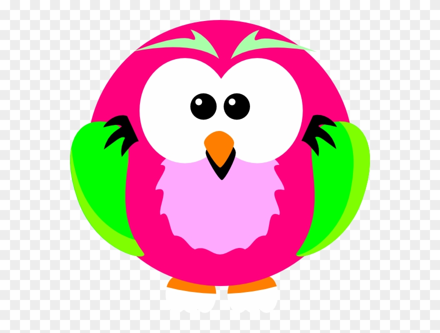 Pink Owl Clipart - Owl Png Pink And Green Png Transparent Png