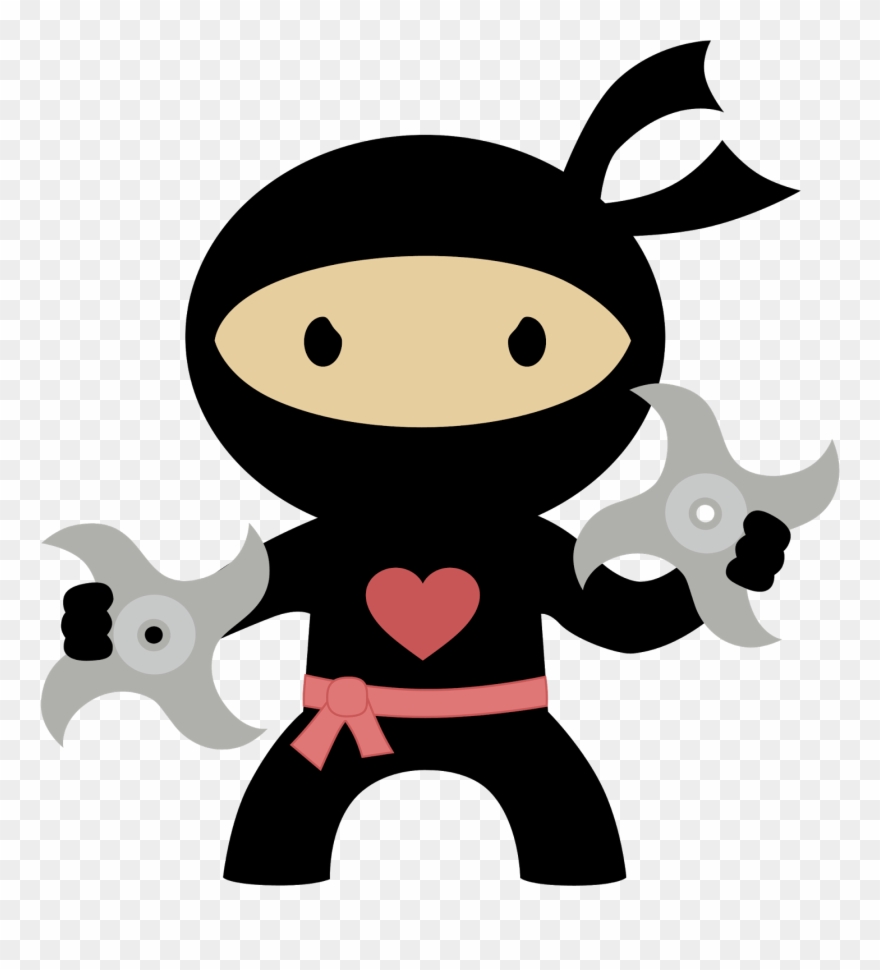 Ninja Clipart Heart - Girl Ninja Clip Art - Png Download