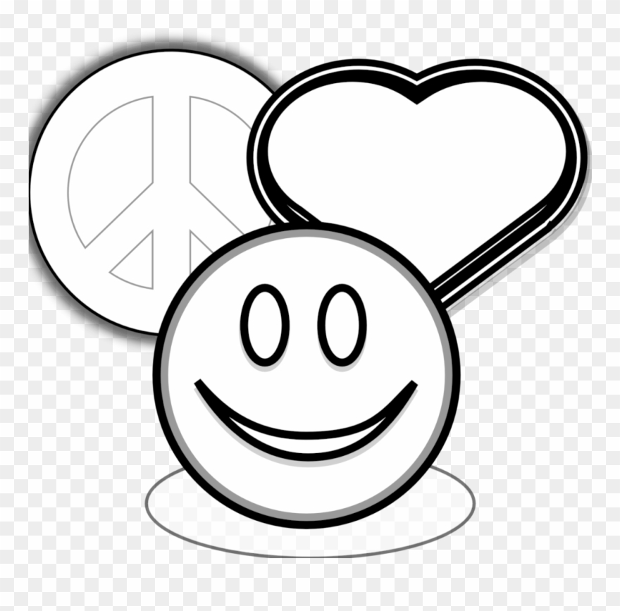 Pages Of Peace Signs And Hearts Clip Art Love 1tz4zg - Peace Sign And Heart Coloring Pages - Png Download