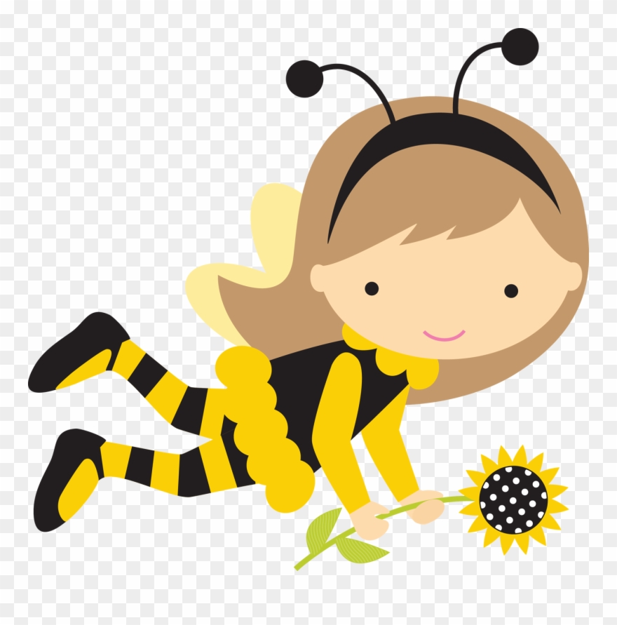 Queen Bees - Bumble Bee Girl Clipart - Png Download