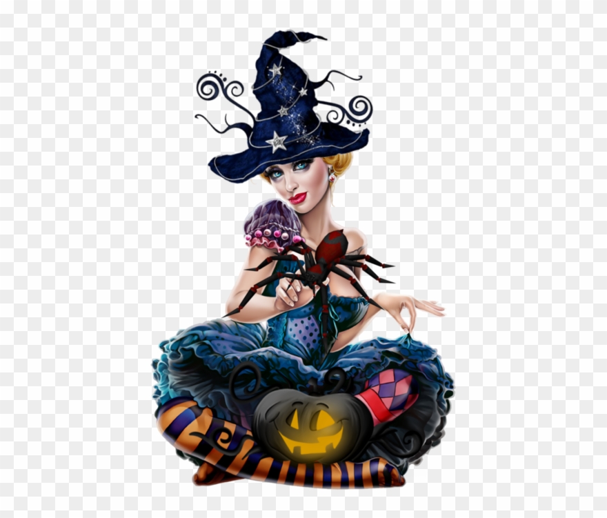 Tube Sorcière Femme Illustration 3d Personnage Halloween - Transparent Halloween Femme Png Clipart