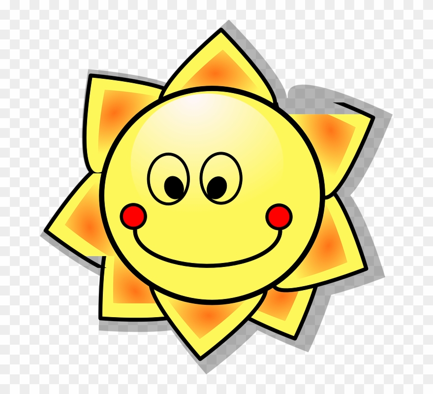 Sun, Solar, Sunshine, Cartoon, Hot, Summer, Smile Sun - Clipart Sole - Png Download