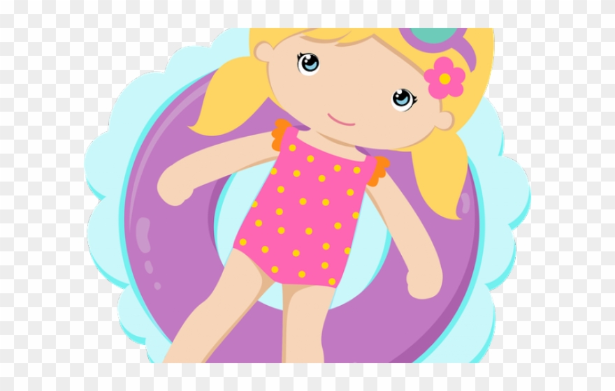 Pool Clipart Summer Season - Menina Piscina Desenho - Png Download
