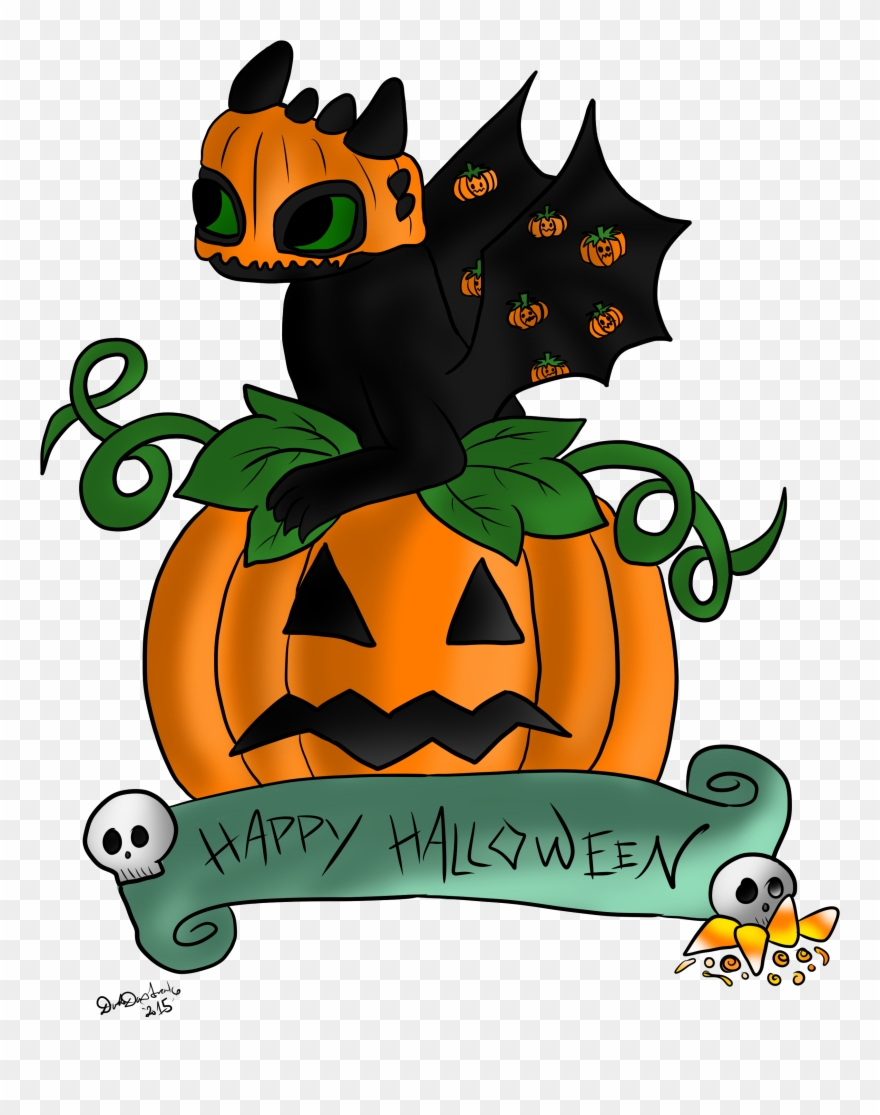 Happy Halloween From Nightwit And Me - Halloween Night Fury Clipart