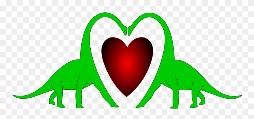 Heart Love Dinosaur - Dinosaur Love Heart Clipart