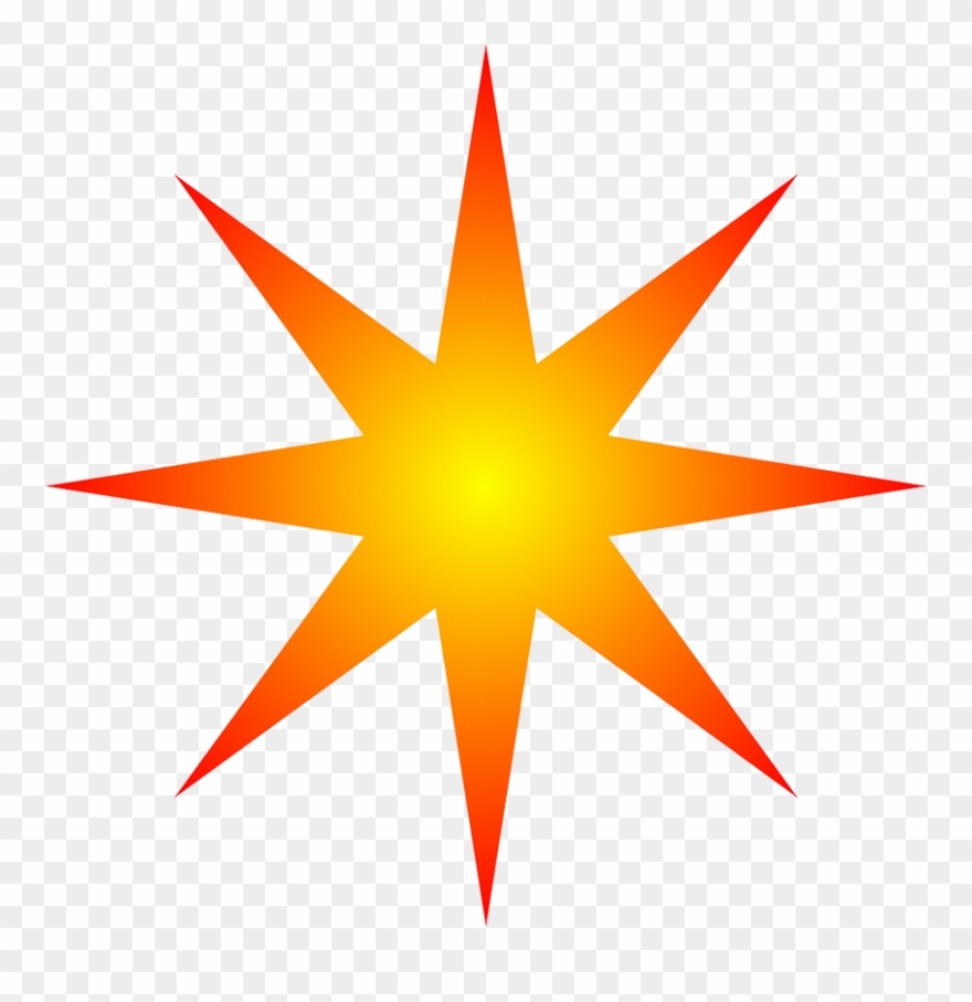 Orange Radial Star Clipart - Roman God Juno Symbols - Png Download