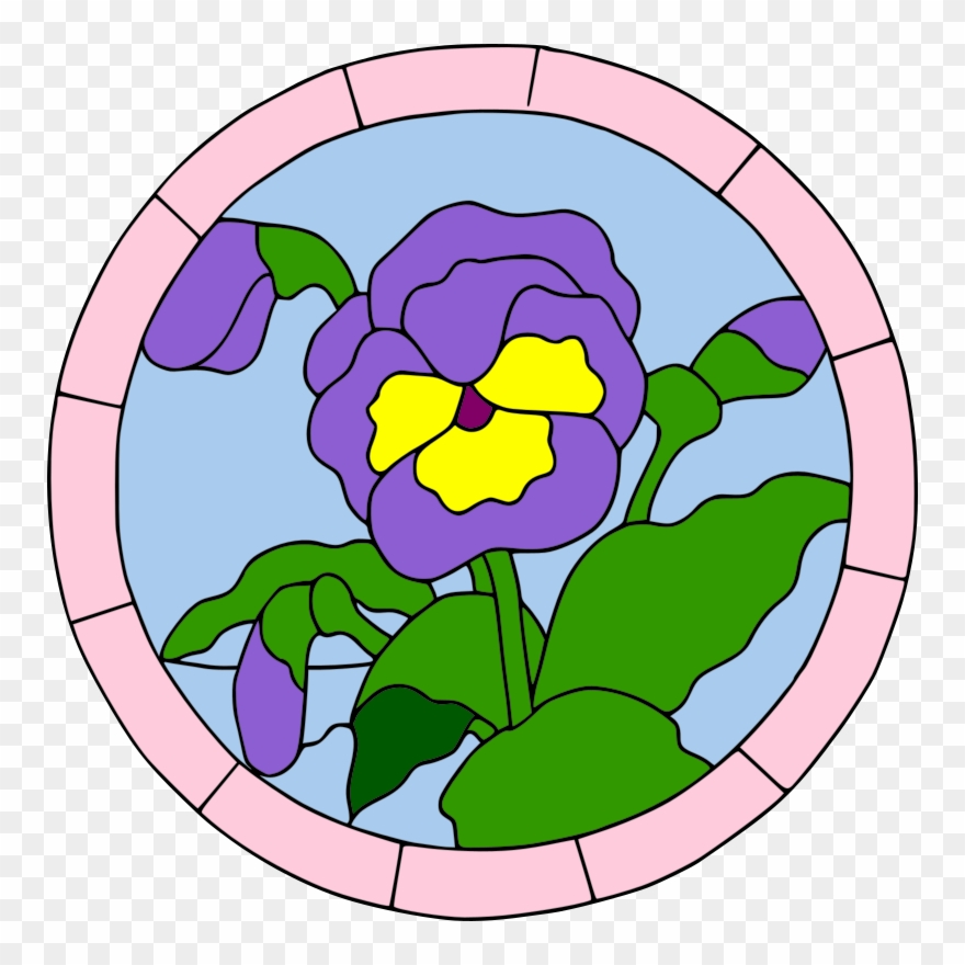 Pansy Selection Clipart Icon Png - Stained Glass Transparent Png