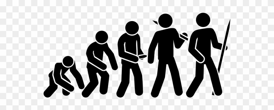 Evolution Rubber Stamp - Think Answers Abstract Clipart