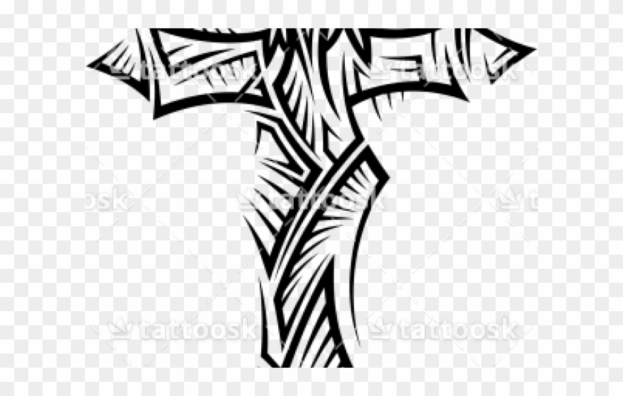 Cross Tattoos Clipart Clear Background - Cruz Tribal Tattoo Png Transparent Png