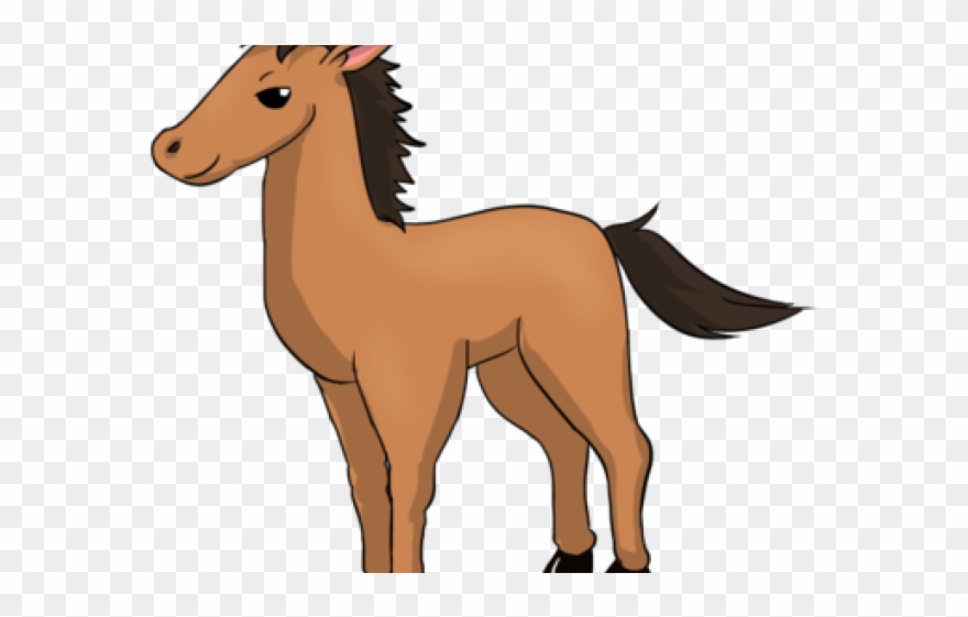 Horse Racing Clipart Transparent - Brown-cartoon-pferd Grußkarte - Png Download