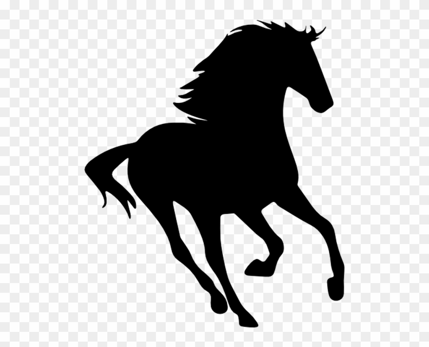 Standing Silhouette Drawing Clip Art Transprent Png - Running Horse Silhouette Png Transparent Png