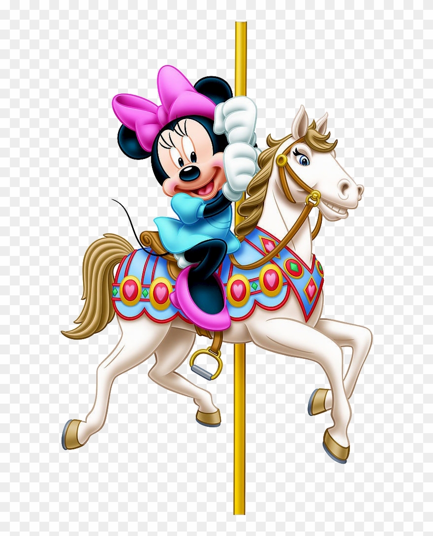 Minnie On Horse, Minnie On Carousel - Minnie Mouse On A Horse Clipart
