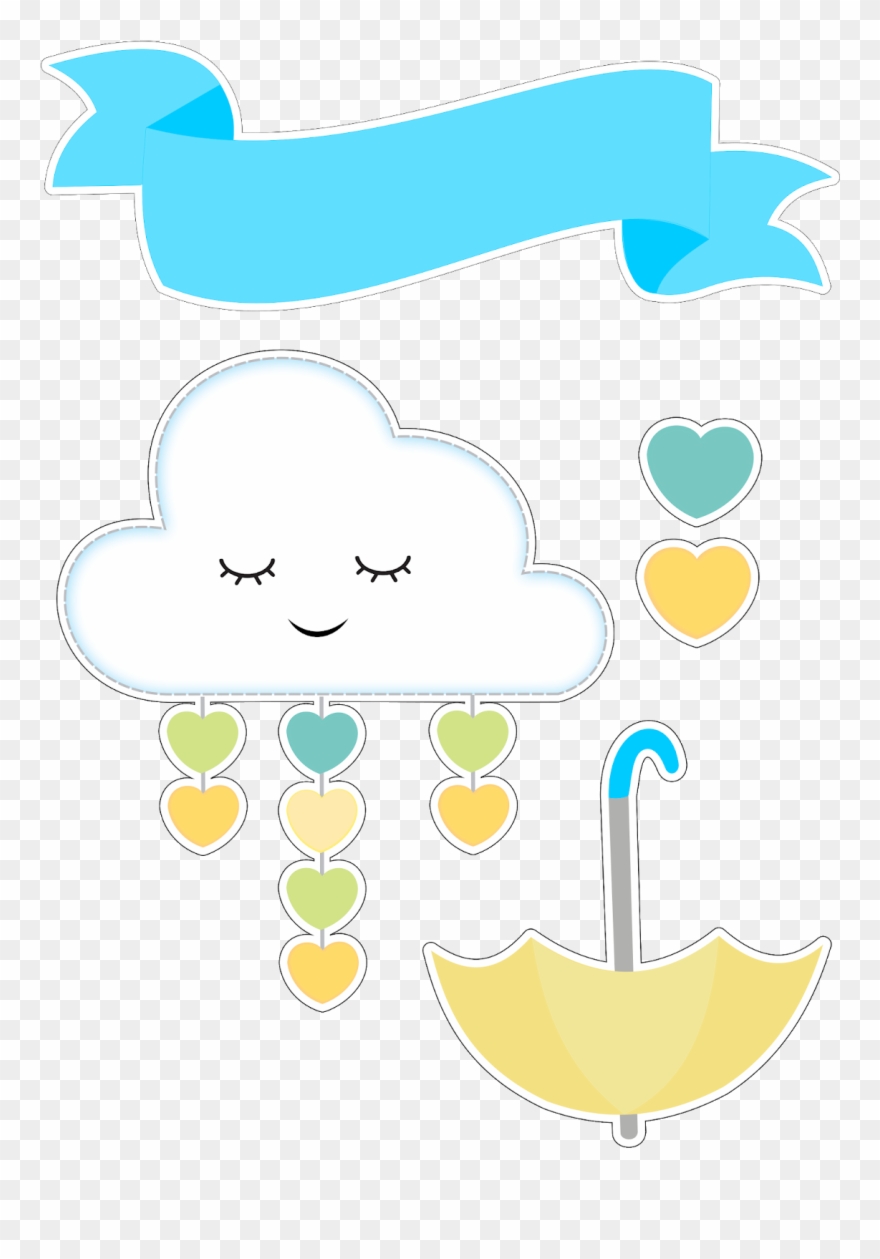 Topo De Bolo Chuva De Amor Menino Clipart