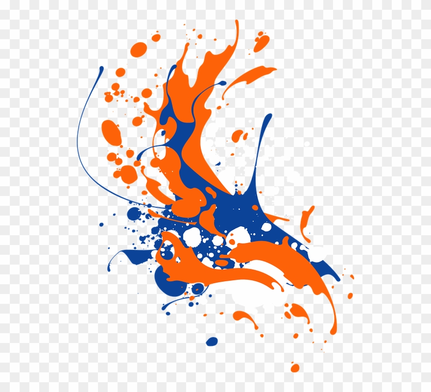 Blue And Orange Splatter Clipart