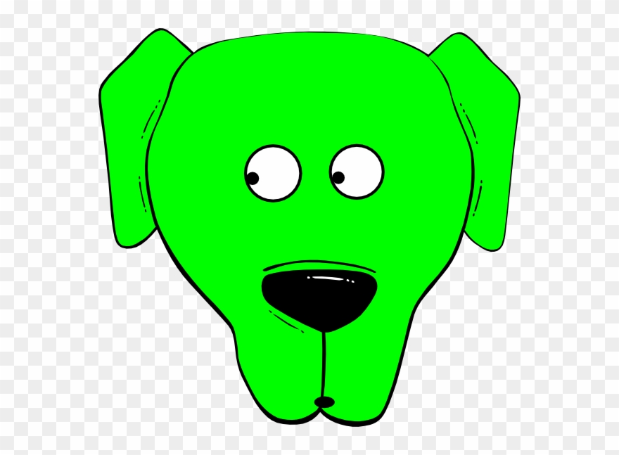 Green Suspicious - Cartoon Dog Face Clipart