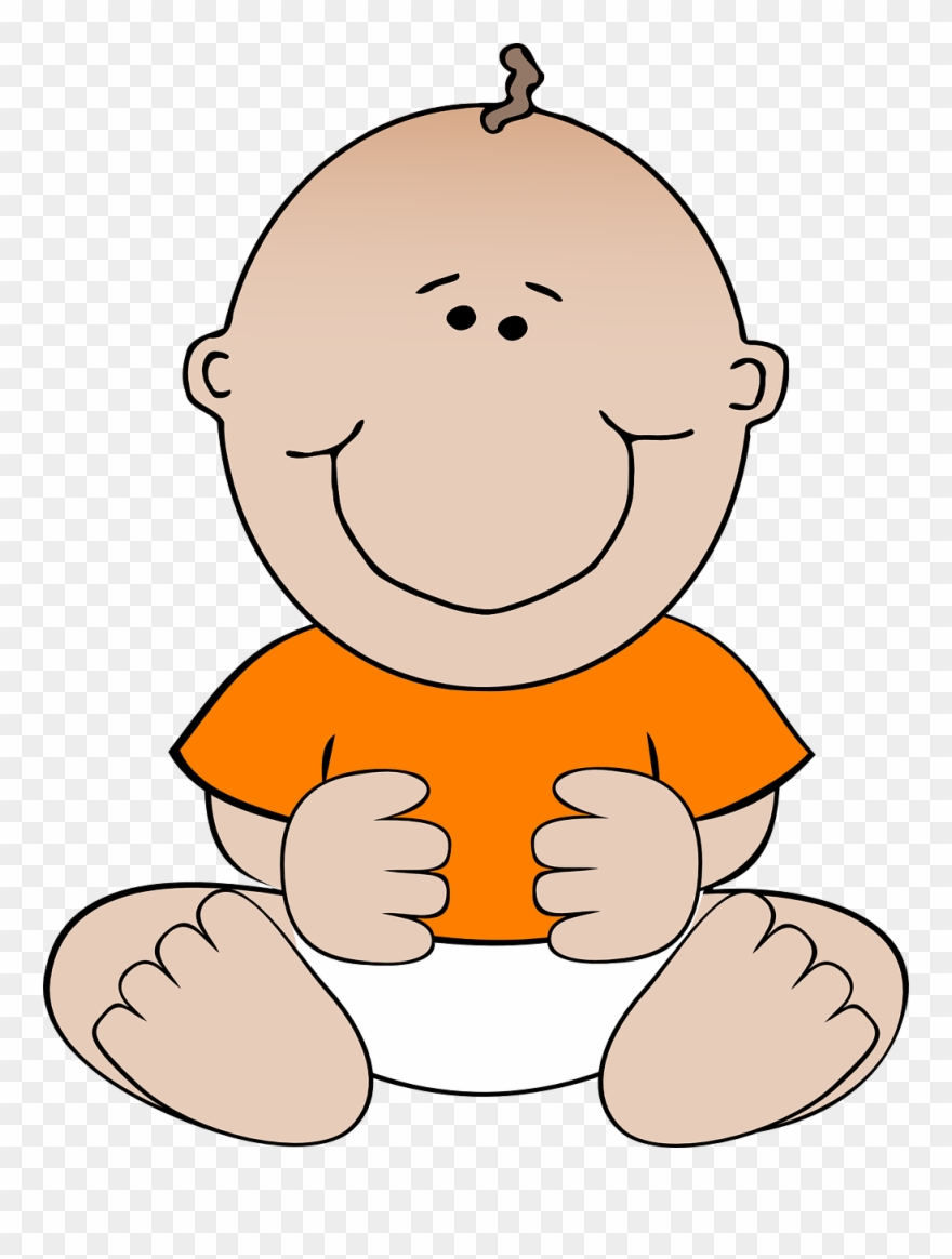 Baby Orange Infant - Sitting Baby Clip Art - Png Download
