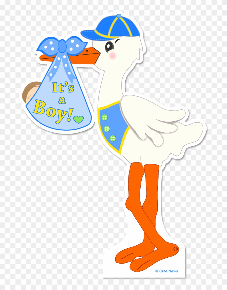 Stork Clipart Standing - Its A Boy Stork - Png Download