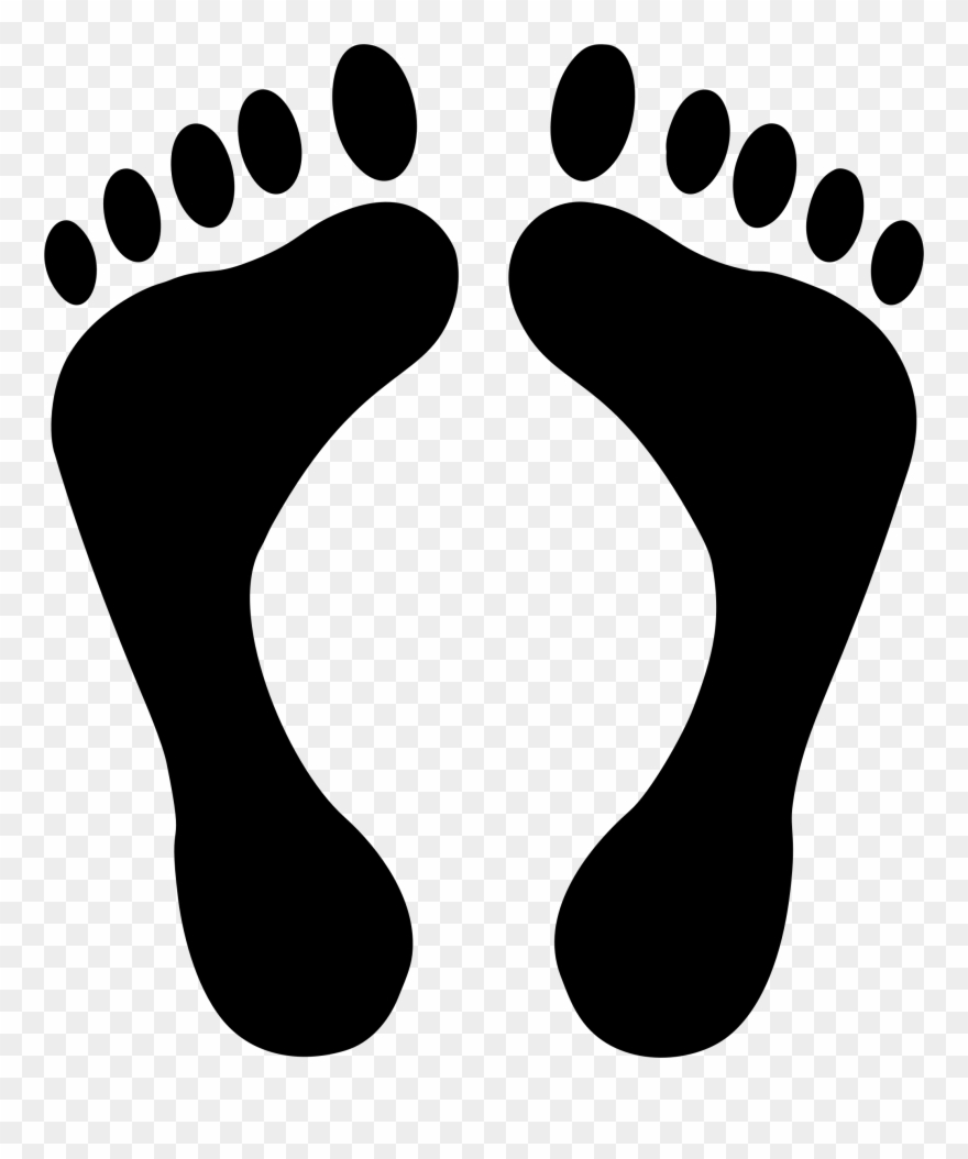Foot Clipart Silhouette - Footprint Clipart - Png Download