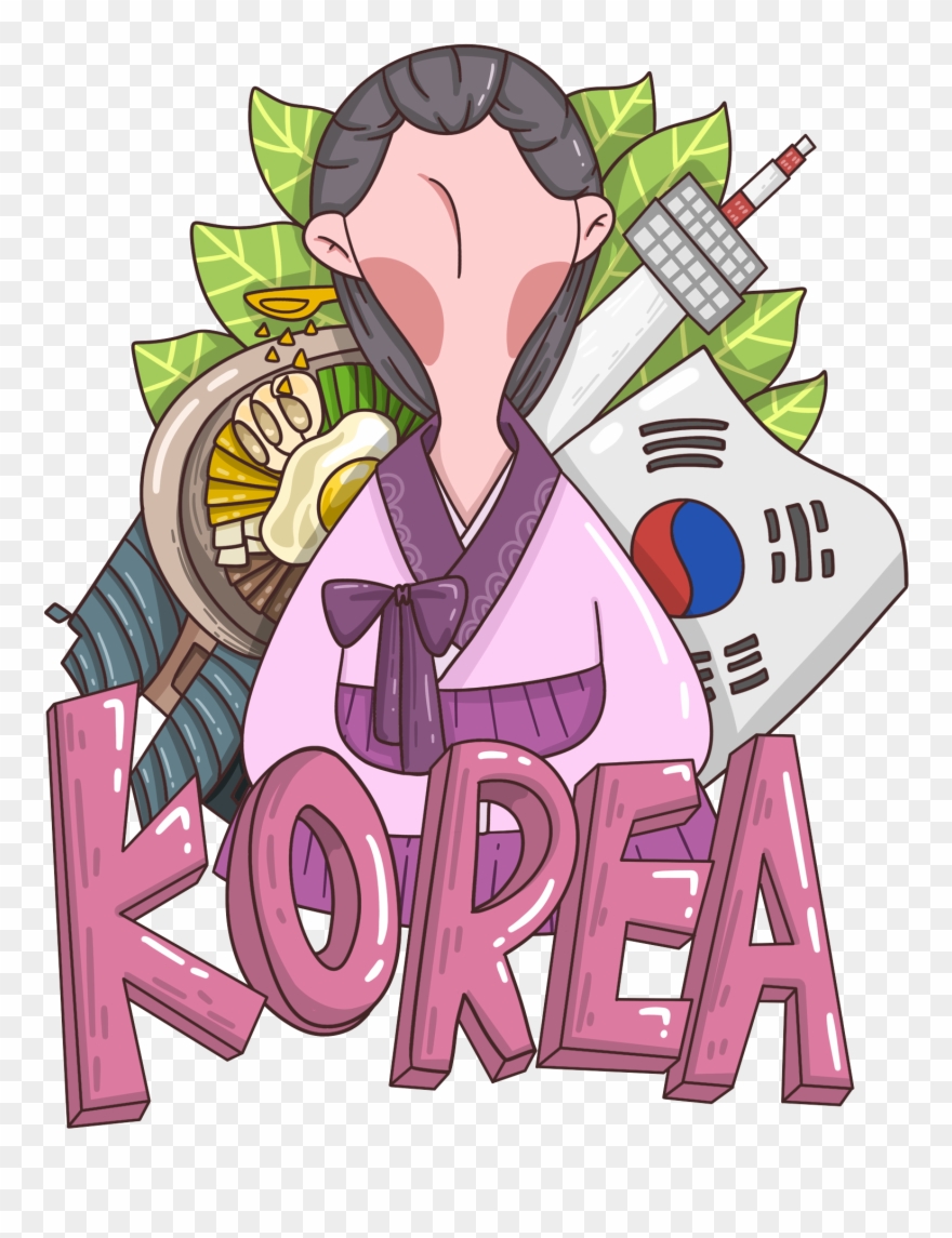 Cartoon Creative Tidal Korean Element Png And Psd - เกาหลี การ์ตูน Clipart