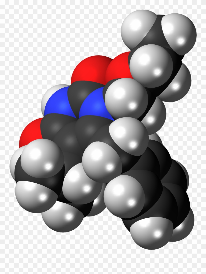 Emivirine Molecule Spacefill - Illustration Clipart