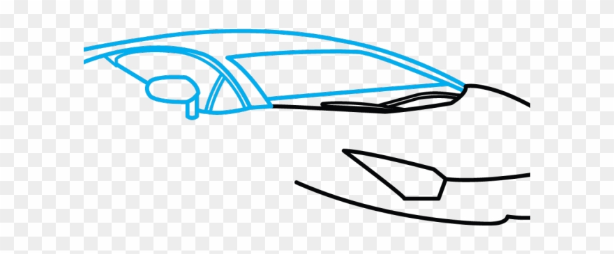Lamborghini Aventador Clipart Blue - Easy Lamborghini Aventador Drawing - Png Download