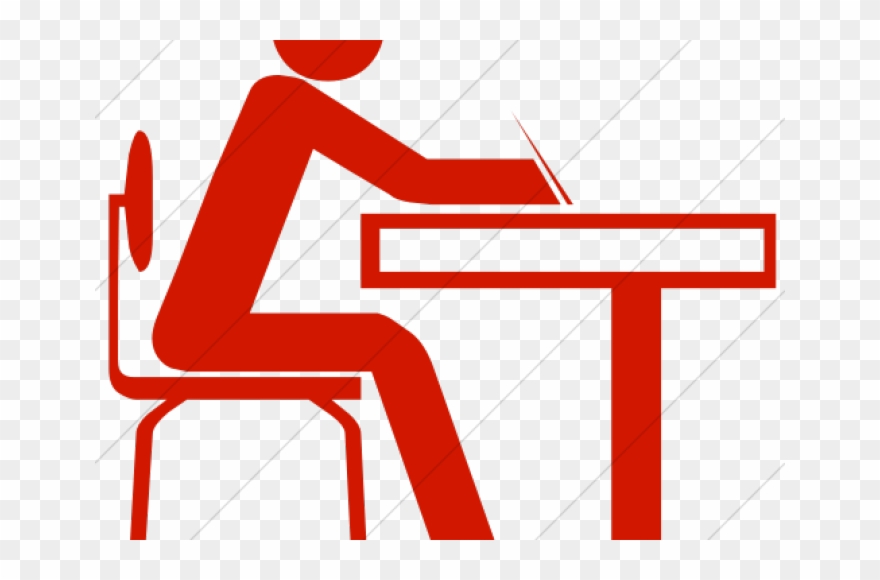 Student Sitting At Desk Clipart