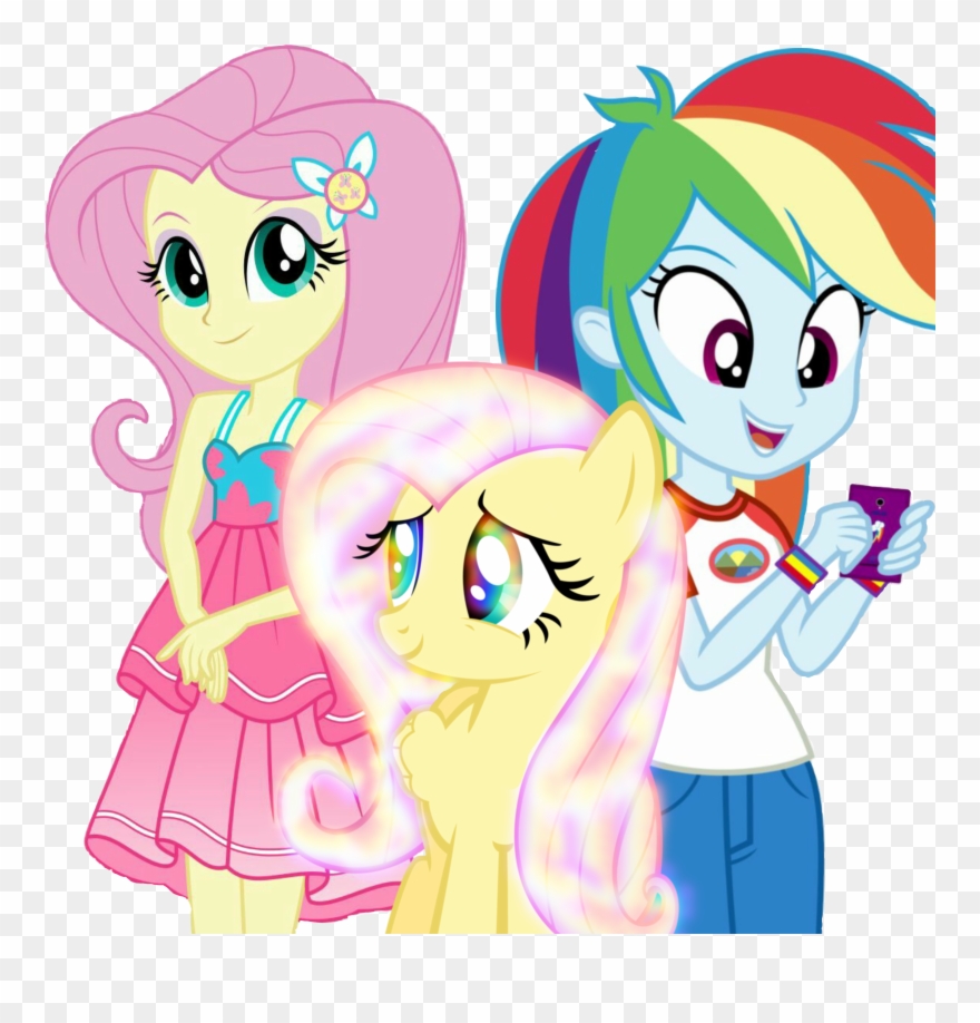 Mlpeg Mlp Fluttershy Flutterrainbow Rainbowdash - Mlp Equestria Girls Cruise Clipart
