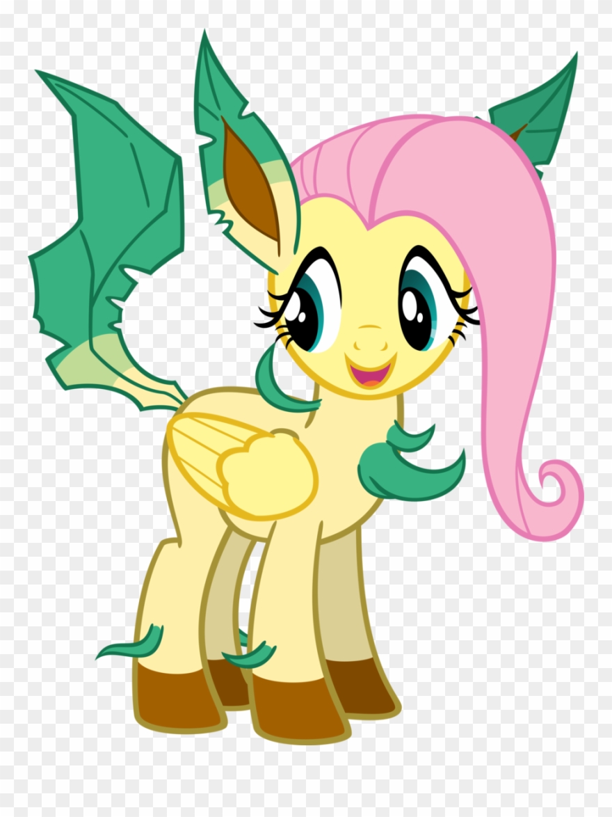 Fluttershy Pony Pinkie Pie Spike Green Mammal Vertebrate - My Little Pony Leafeon Pokemon Clipart