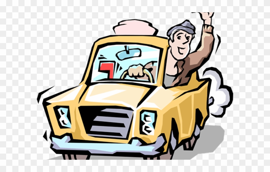 Taxi Cab Clipart Taxi Driver - Taxi Driver Cartoon - Png Download